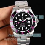 Swiss Replica Rolex Submariner Blaken Pink Lady Stainless Steel Watch 40mm 